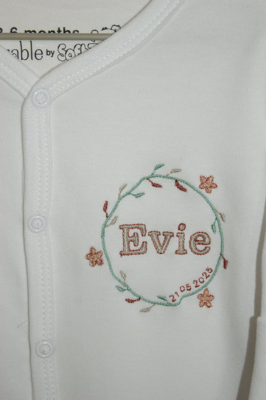 Personalised Embroidered Babygrow
