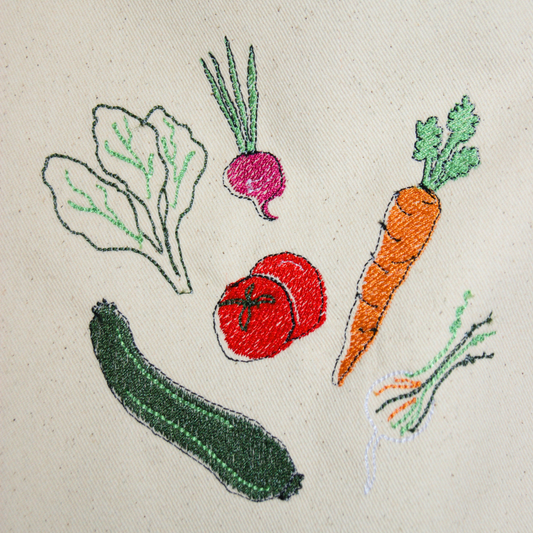 Embroidered vegetables