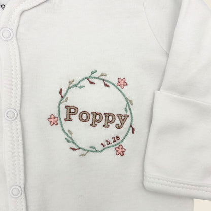 Personalised Embroidered Babygrow