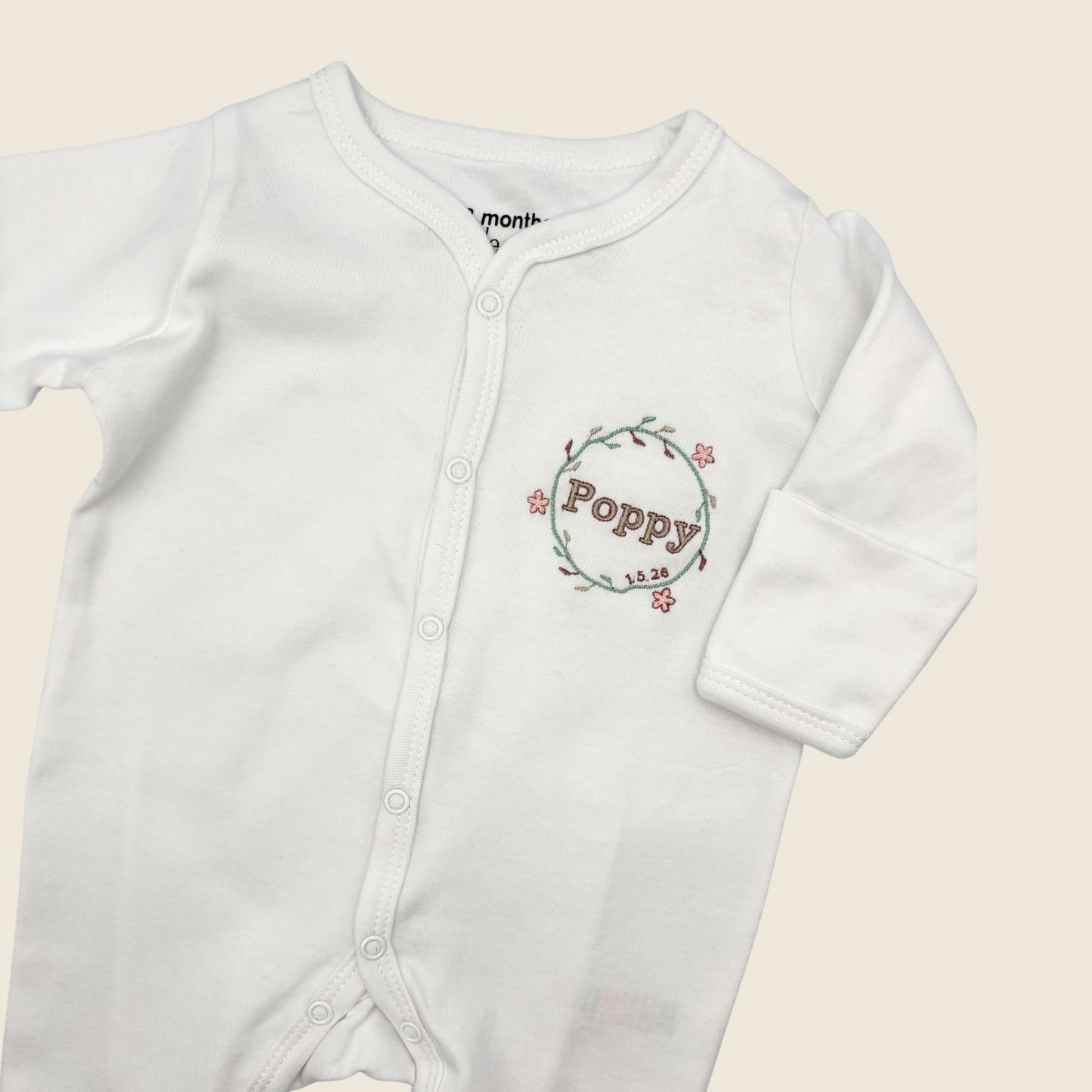 Personalised Embroidered Babygrow