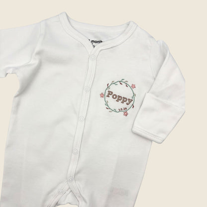 Personalised Embroidered Babygrow