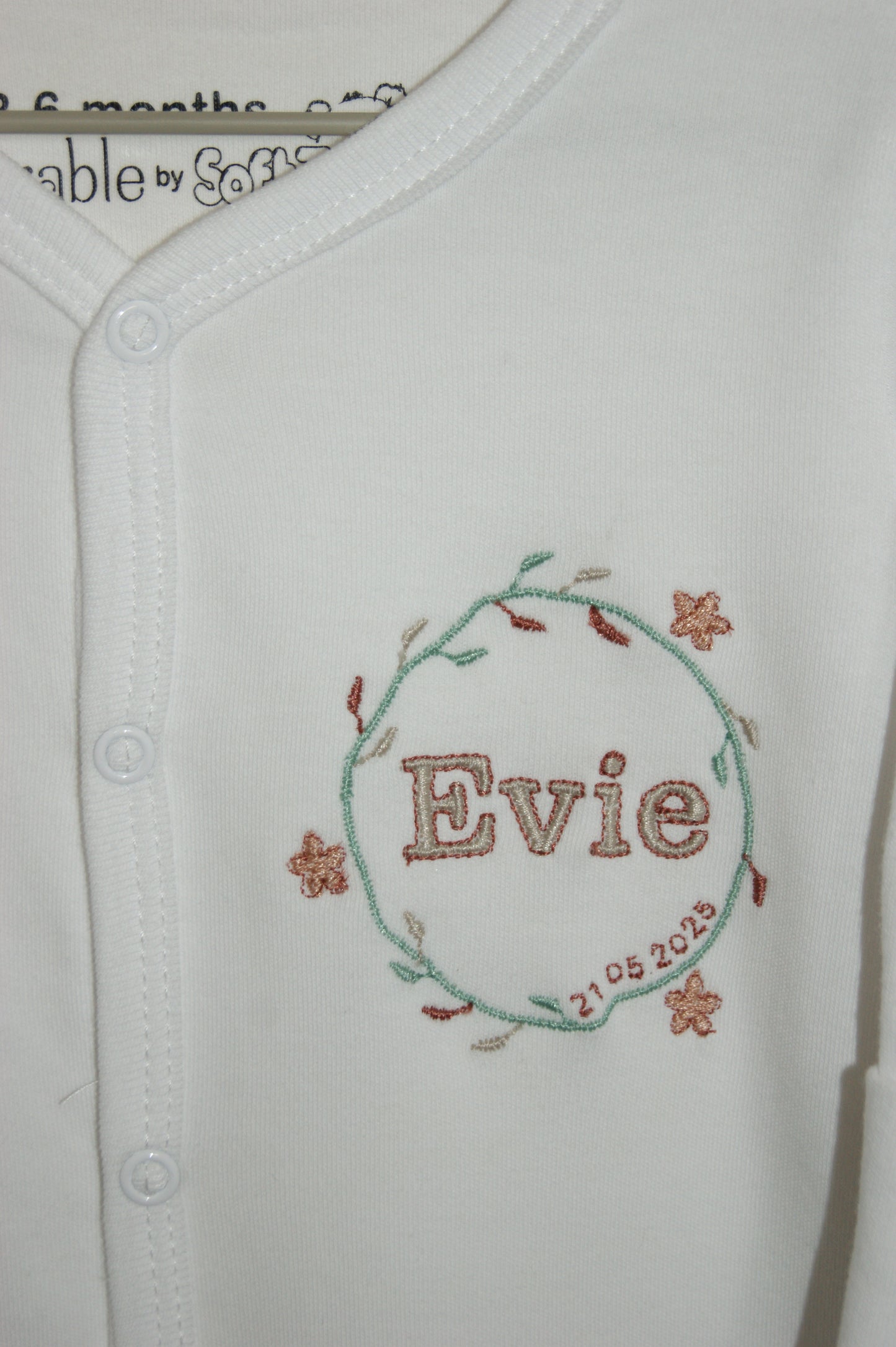 Personalised Embroidered Babygrow