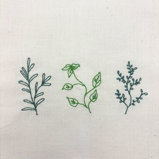 Stitched herbs