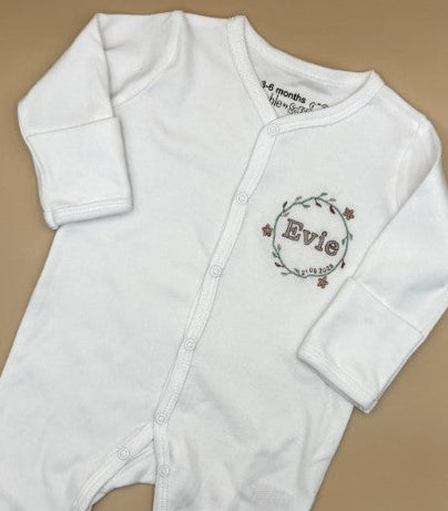 Personalised Embroidered Babygrow